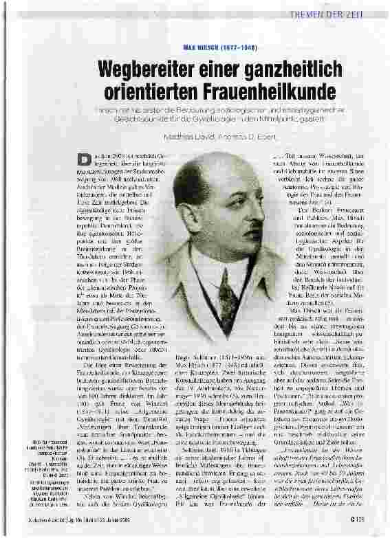 Vorschauseite 1: Wegbereiter einer ganzheitlich orientierten Frauenheilkunde