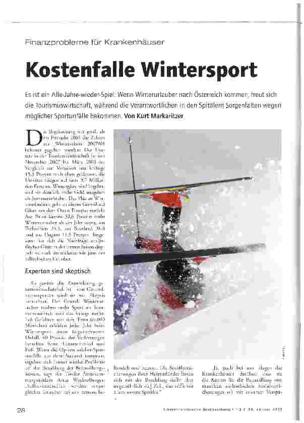 Vorschauseite 1: Kostenfalle Wintersport