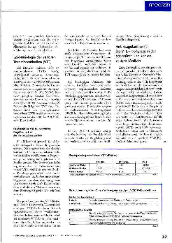 Vorschauseite 2: Venöse Thromboembolie-Prophylaxe