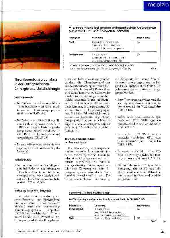 Vorschauseite 5: Venöse Thromboembolie-Prophylaxe
