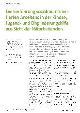 Vorschauseite 1: Die Einführung sozialraumorientierten Arbeitens in der Kinder-, Jugendund Eingliederungshilfe aus Sicht der Mitarbeitenden