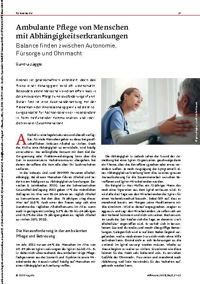 Vorschauseite 1: Ambulante Pflege von Menschen mit Abhängigkeitserkrankungen Balance finden zwischen Autonomie, Fürsorge und Ohnmach