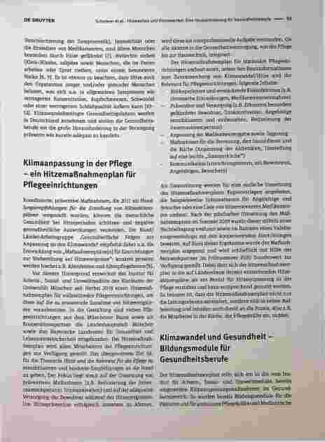 Vorschauseite 2: Hitzewellen und Klimawandel: Eine Herausforderung für Gesundheitsberufe