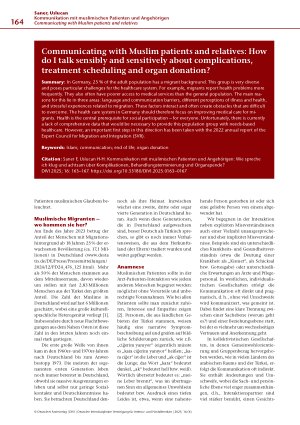 Vorschauseite 2: Kommunikation mit muslimischen Patienten und Angehörigen: Wie spreche ich klug und achtsam über Komplikationen, Behandlungsterminierung und Organspende?