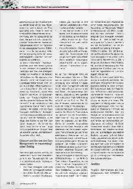Vorschauseite 4: Polytrauma: Die Fäden zusammenführen. Care Management auf der Traumatologie des Universitätsspitals Zürich: Nutzen, Chancen und Grenzen.