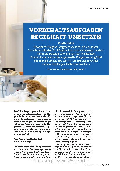 Vorschauseite 2: Vorbehaltsaufgaben regelhaft umsetzen