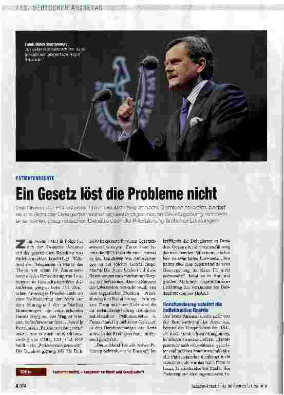 Vorschauseite 1: Ein Gesetz löst die Probleme nicht