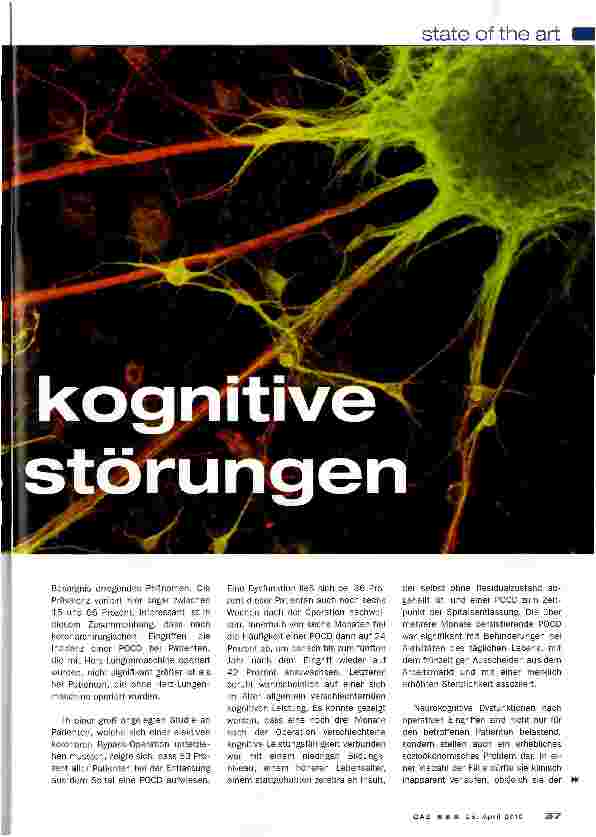Vorschauseite 2: Postoperative kognitive Funktionsstörungen
