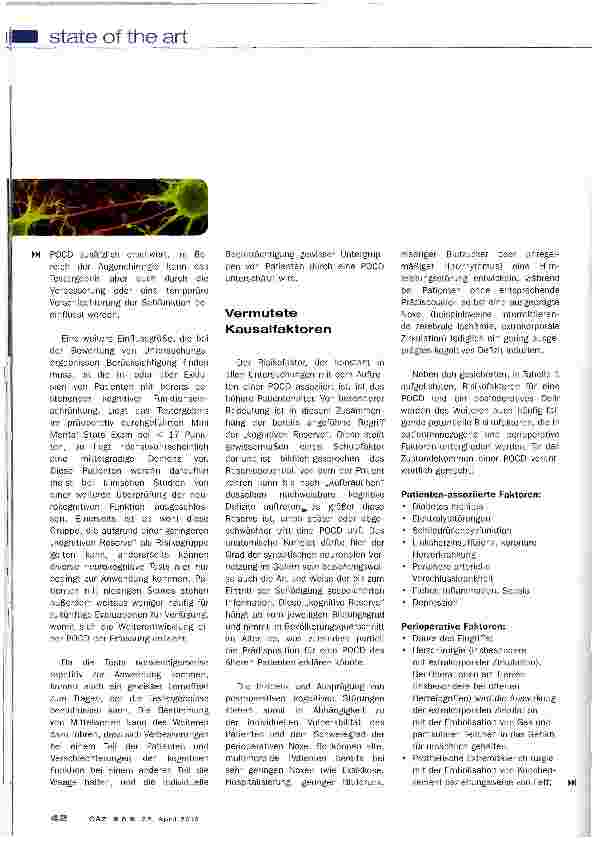 Vorschauseite 6: Postoperative kognitive Funktionsstörungen