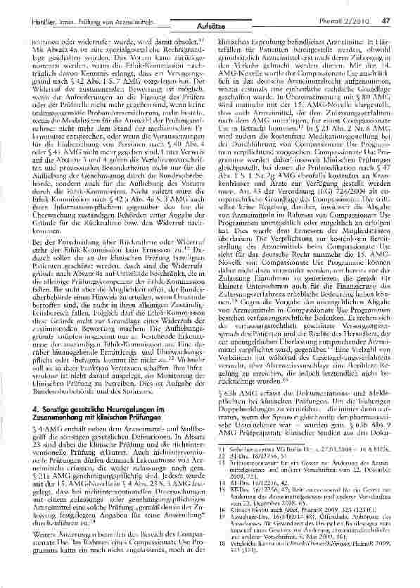Vorschauseite 3: Die klinische Prüfung von Arzneimitteln im Lichte der 15. AMG-Novelle