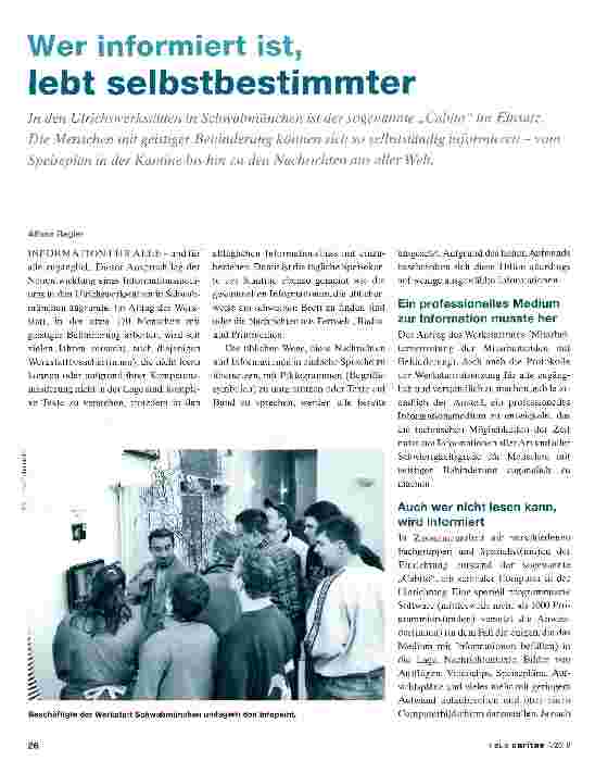 Vorschauseite 1: Wer informiert ist, lebt selbstbestimmter