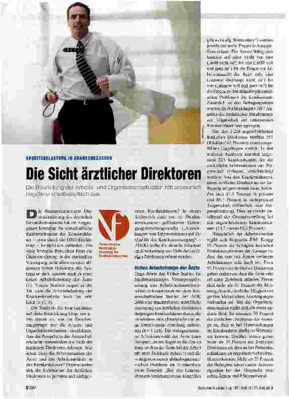 Vorschauseite 1: Die Sicht ärztlicher Direktoren