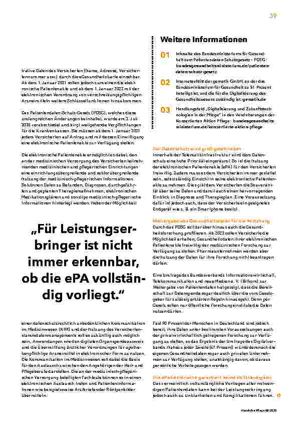 Vorschauseite 2: Die Digitalisierung der Pflege