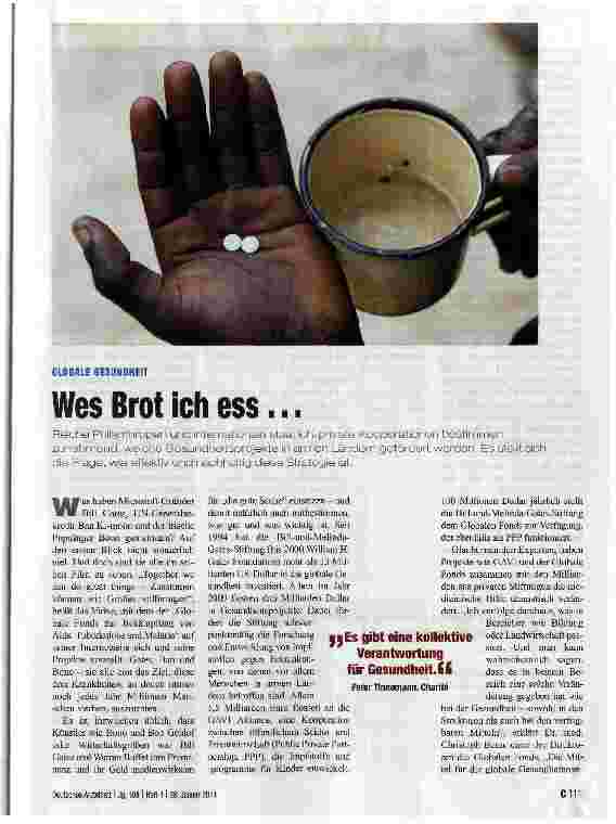 Vorschauseite 1: GLOBALE GESUNDHEITWes Brot ich ess