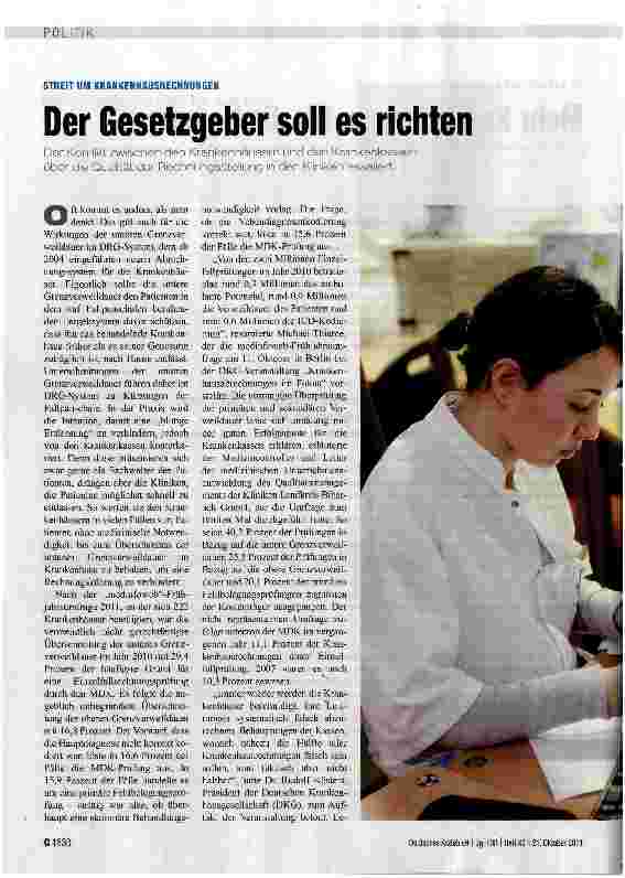 Vorschauseite 1: Der Gesetzgeber soll es richten