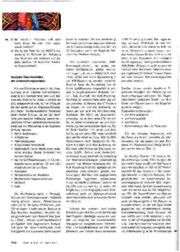 Vorschauseite 3: Aktueller Stellenwert der kardialen MSCT