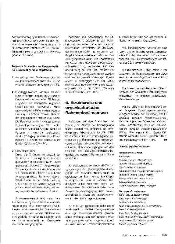 Vorschauseite 6: Aktueller Stellenwert der kardialen MSCT