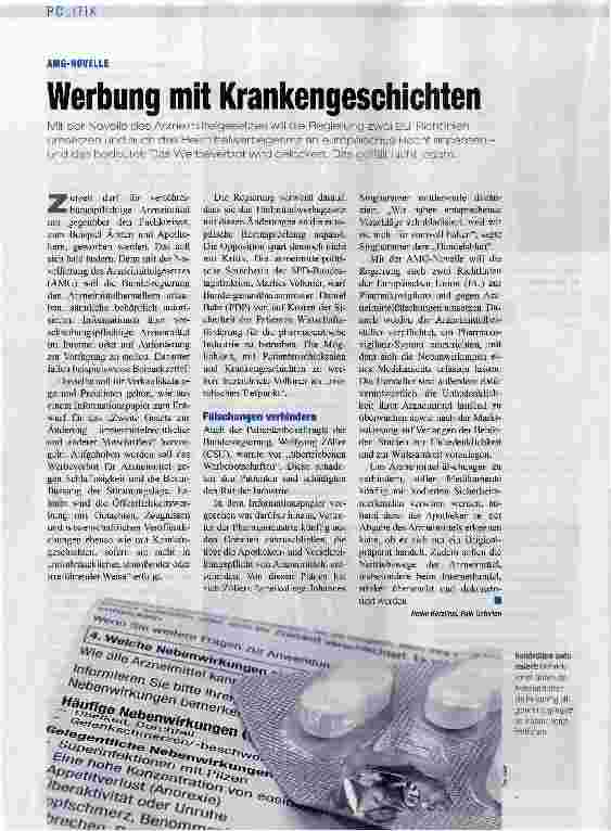 Vorschauseite 1: Werbung mit Krankengeschichten