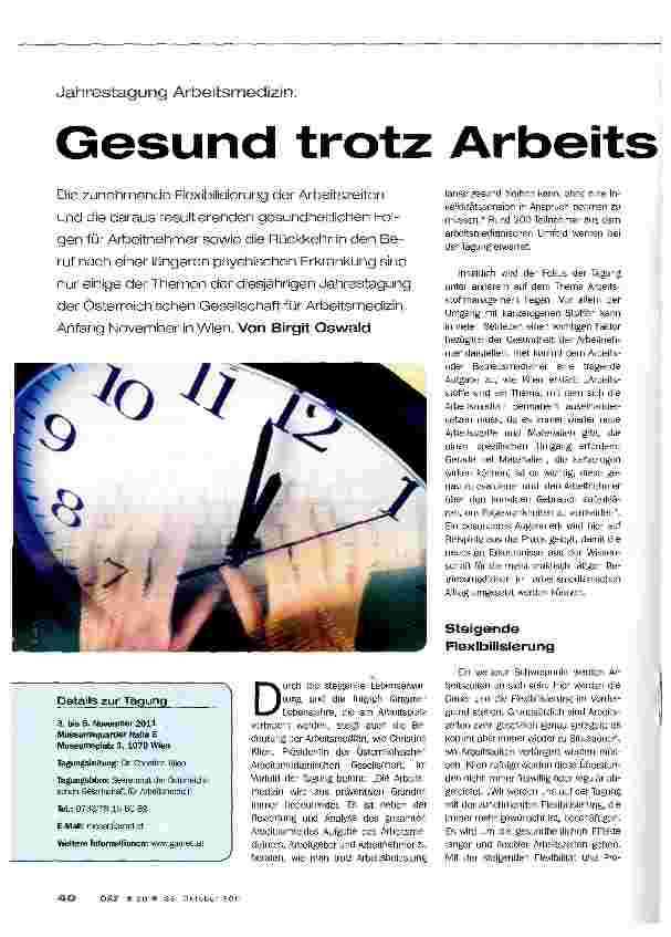 Vorschauseite 1: Gesund trotz Arbeitsbelastung