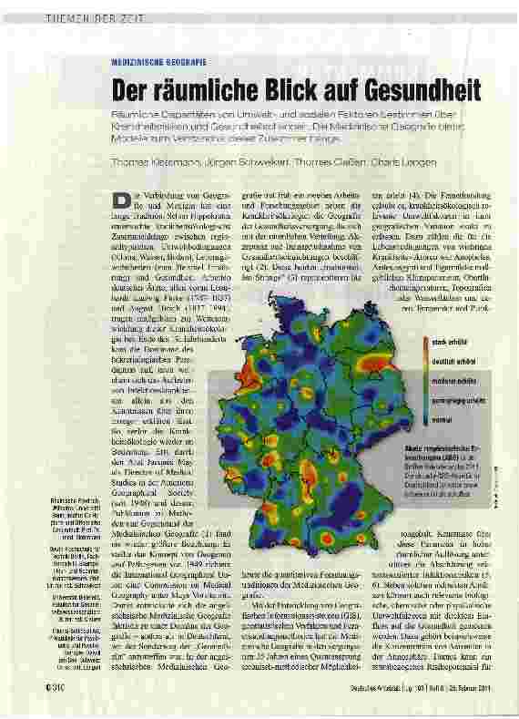 Vorschauseite 1: MEDIZINISCHE GEOGRAFIEDer räumliche Blick auf Gesundheit