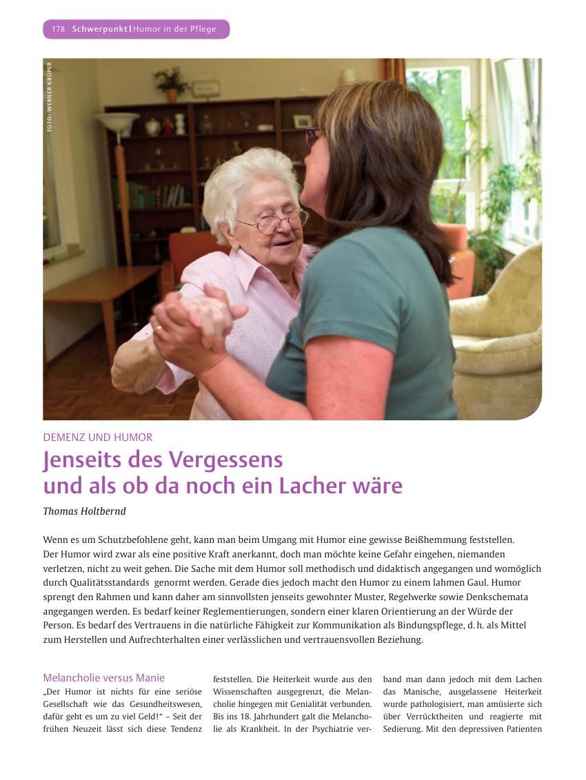 Vorschauseite 1: Jenseits des Vergessens und als ob da noch ein Lacher wäre