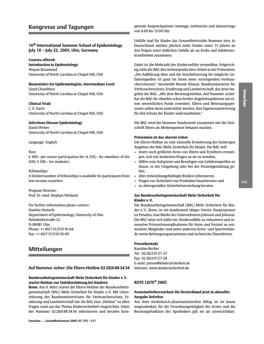 Vorschauseite 1: Umschau