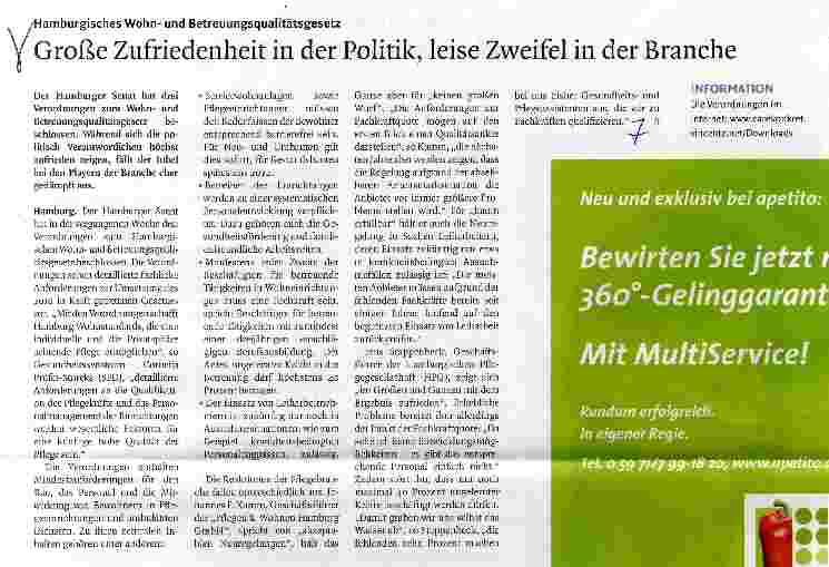 Vorschauseite 1: Große Zufriedenheit in der Politik, leise Zweifel in der Branche
