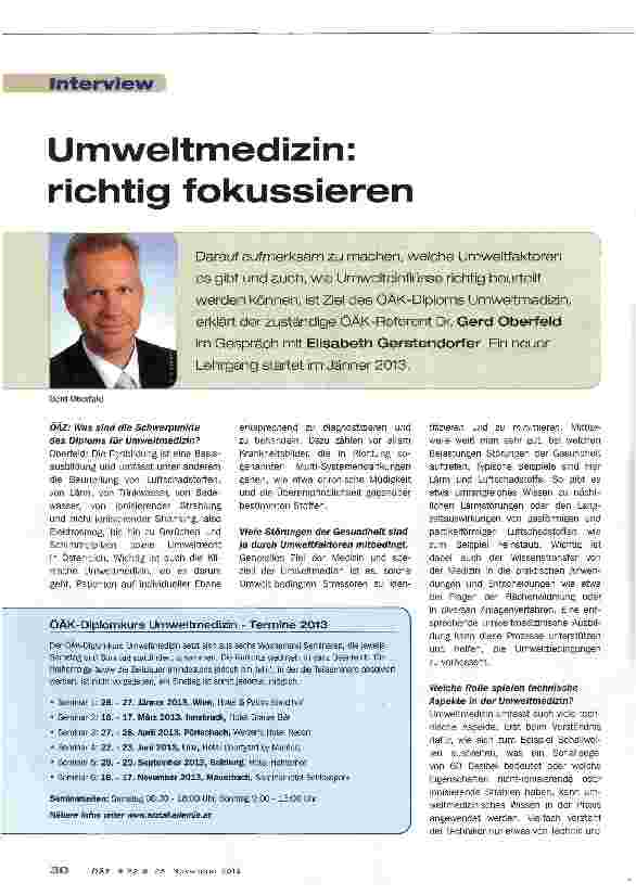 Vorschauseite 1: Umweltmedizin: richtig fokussieren