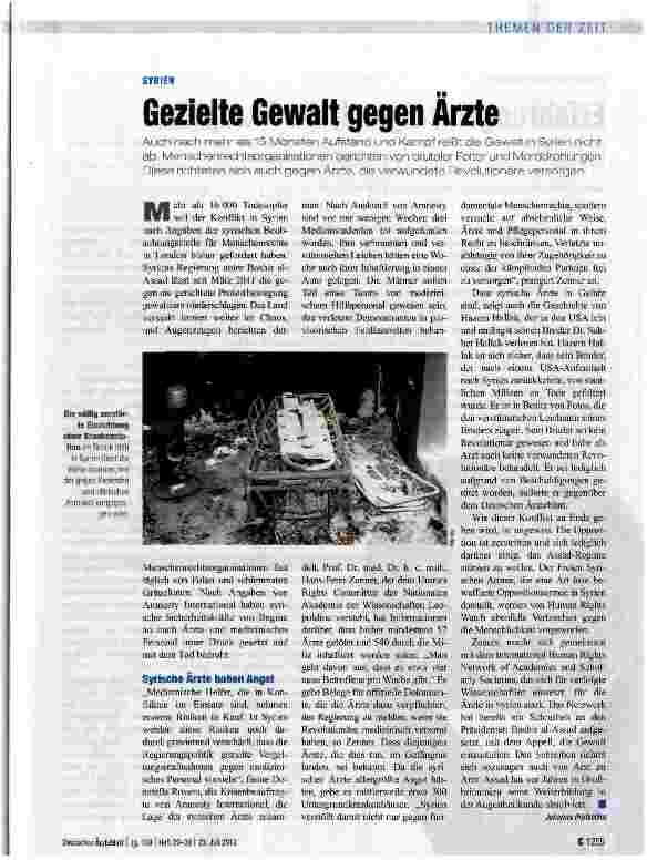 Vorschauseite 1: Gezielte Gewalt gegen Ärzte