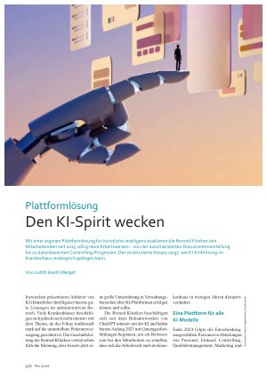 Vorschauseite 1: Plattformlösung, Den KI-Spirit wecken