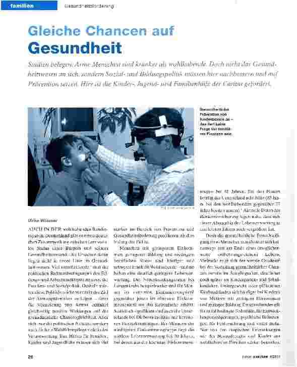 Vorschauseite 1: Gleiche Chancen auf Gesundheit