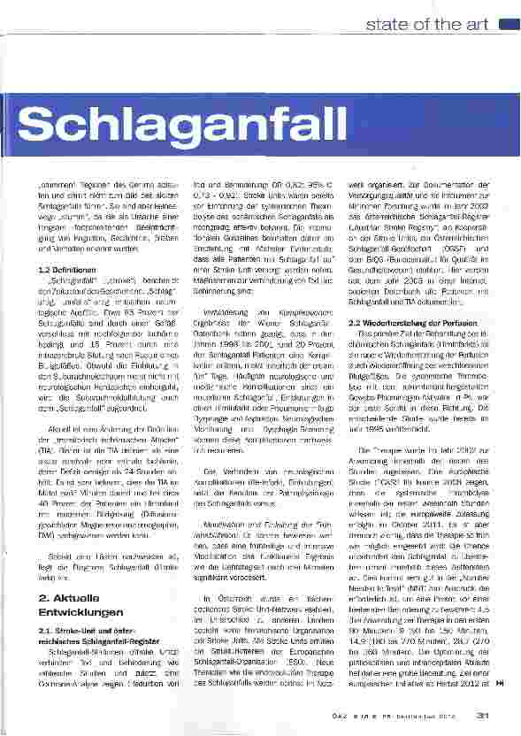 Vorschauseite 2: Ischämischer Schlaganfall