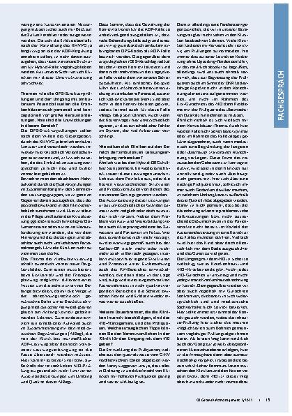 Vorschauseite 2: "Der personelle Aufwand wird erheblich zunehmen."