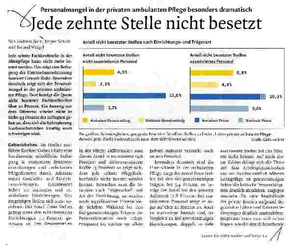 Vorschauseite 1: Jede zehnte Stelle nicht besetzt