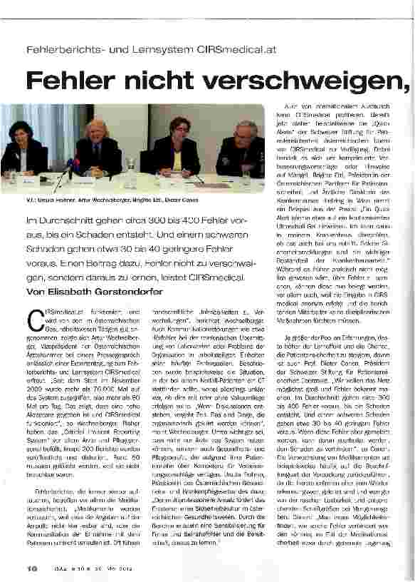 Vorschauseite 1: Fehler nicht verschweigen, sondern daraus lernen