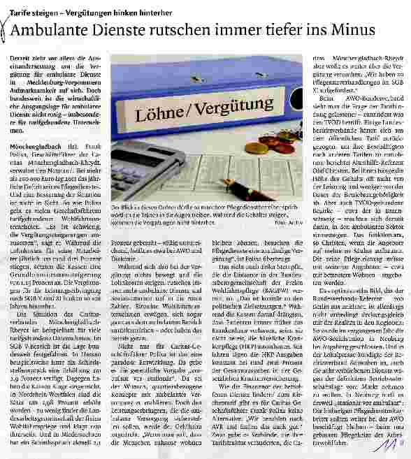 Vorschauseite 1: Ambulante Dienste rutschen immer tiefer ins Minus