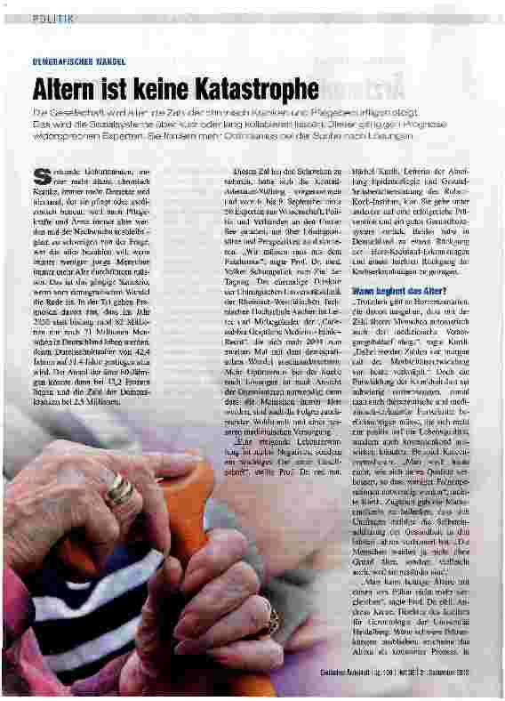 Vorschauseite 1: Altern ist keine Katastrophe