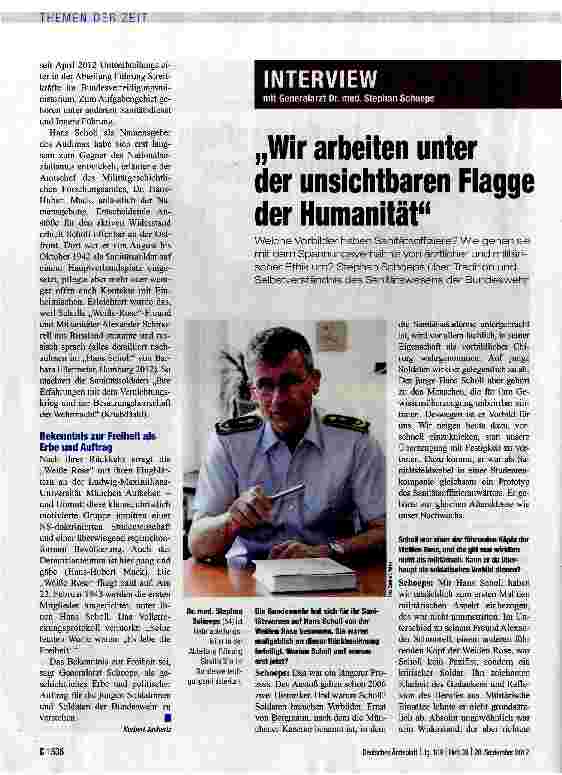 Vorschauseite 1: „Wir arbeiten unter der unsichtbaren Flagge der Humanität