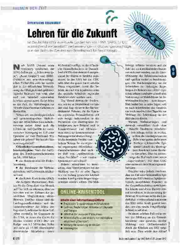 Vorschauseite 1: Lehren für die Zukunft