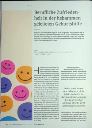 Vorschauseite 1: Berufliche Zufriedenheit in der hebammengeleiteten Geburtshilfe