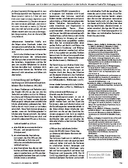 Vorschauseite 3: Inklusion von Kindern im Autismus-Spektrum in der Schule: Wissens-Tools für Pädagog: innen