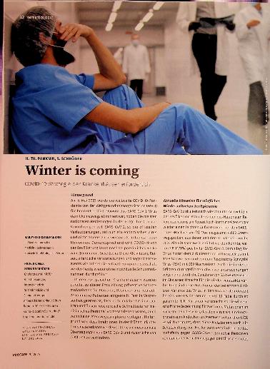 Vorschauseite 1: Winter is coming: COVID-19-Strategie der Krankenhäuser erforderlich.