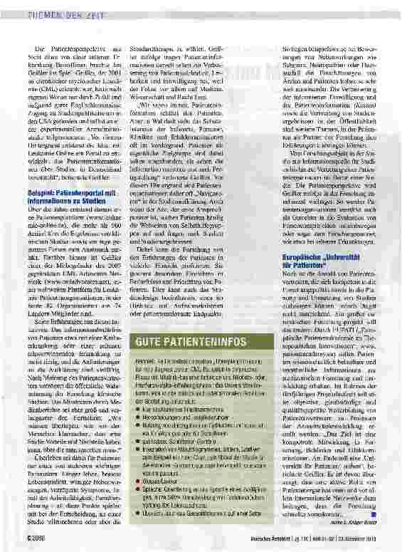 Vorschauseite 2: Es geht um die Patientenperspektive