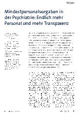 Vorschauseite 1: Mindestpersonalvorgaben in der Psychiatrie: Endlich mehr Personal und mehr Transparenz