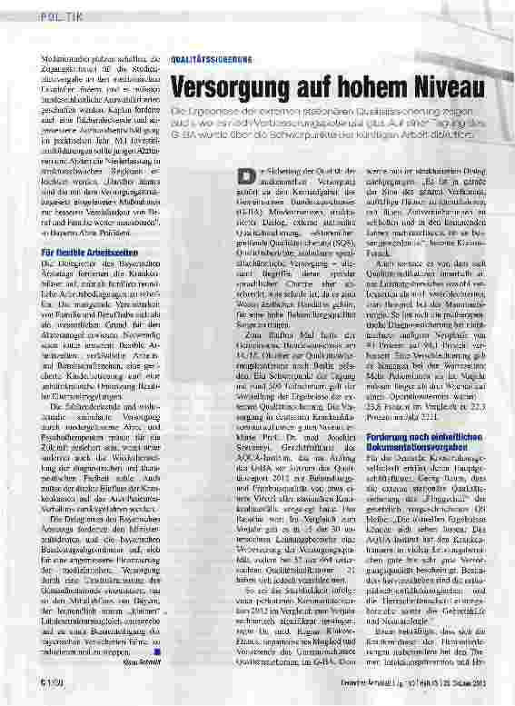 Vorschauseite 1: Versorgung auf hohem Niveau
