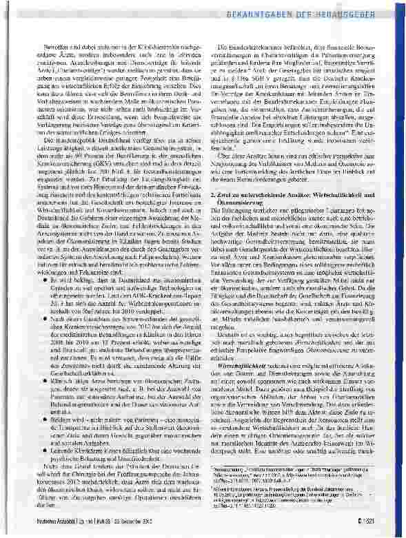 Vorschauseite 2: „Ärztliches Handeln zwischen Berufsethos und Ökonomisierung. Das Beispiel der Verträge mit leitenden Klinikärztinnen und -ärzten