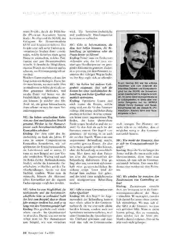 Vorschauseite 2: «Etwas sehr Technisches in einer Beziehungssituation» - Controlling in der Grundversorgung