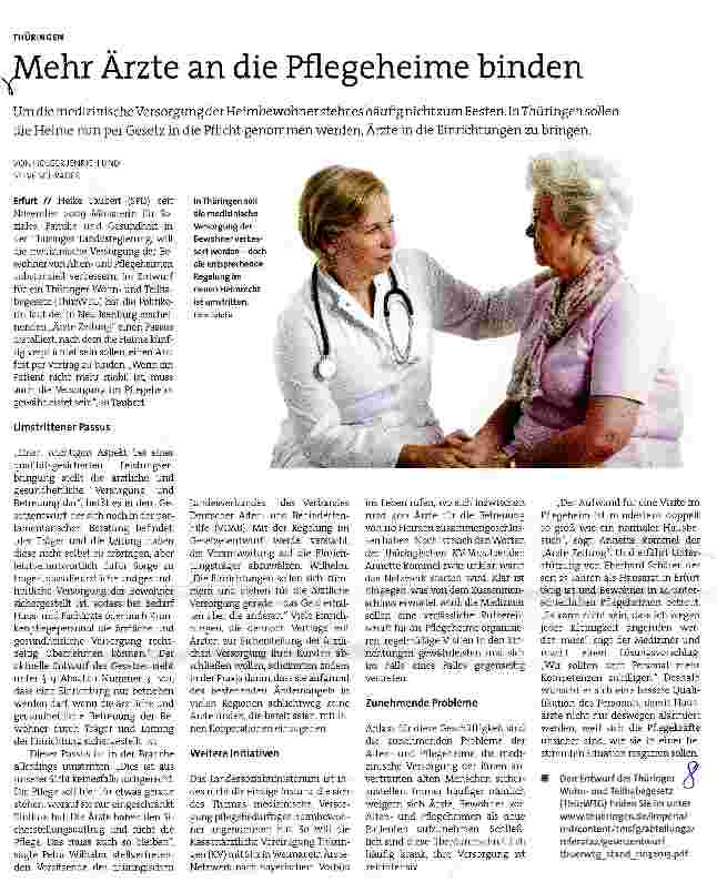 Vorschauseite 1: Mehr Ärzte an die Pflegeheime binden