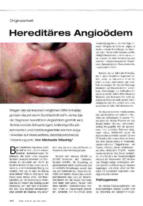 Vorschauseite 1: Hereditäres Angioodem