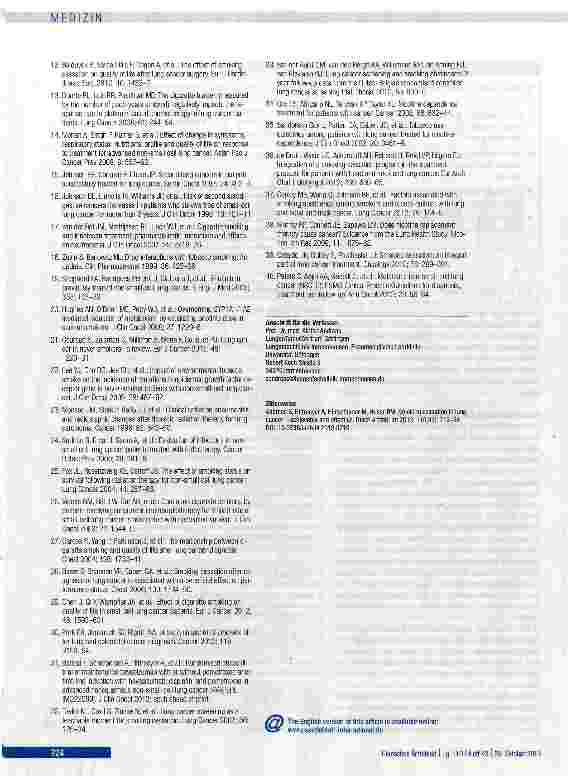 Vorschauseite 6: Tabakentwöhnung bei Lungenkrebs -durchführbar und wirksam